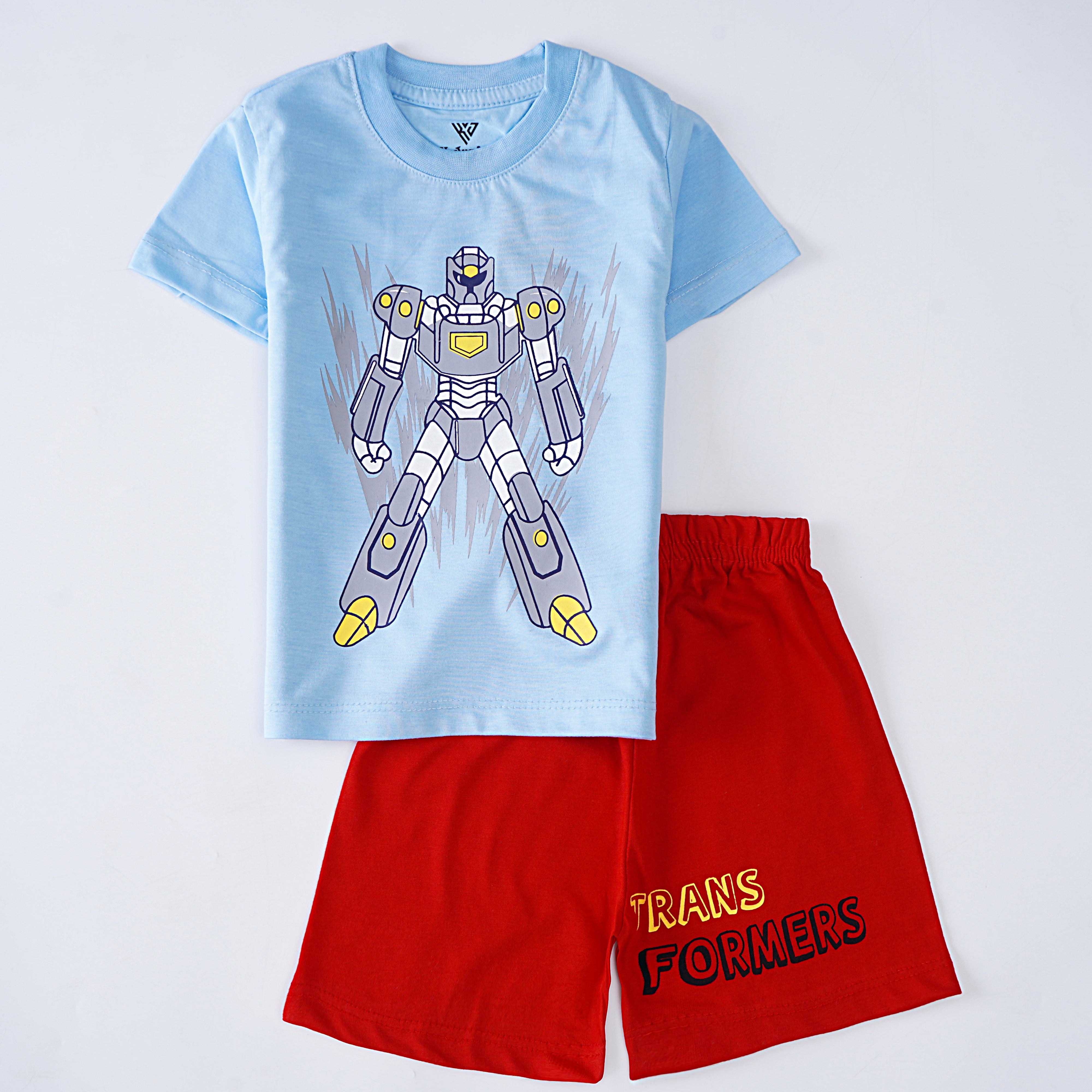 Boys Half Sleeves 2 Piece Suit (Transformers)