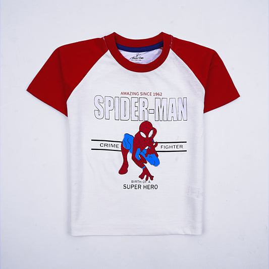 Boys Half Sleeves-Printed T-Shirt (Spider)