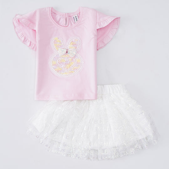 Girls Half Sleeves 2 Piece Suit