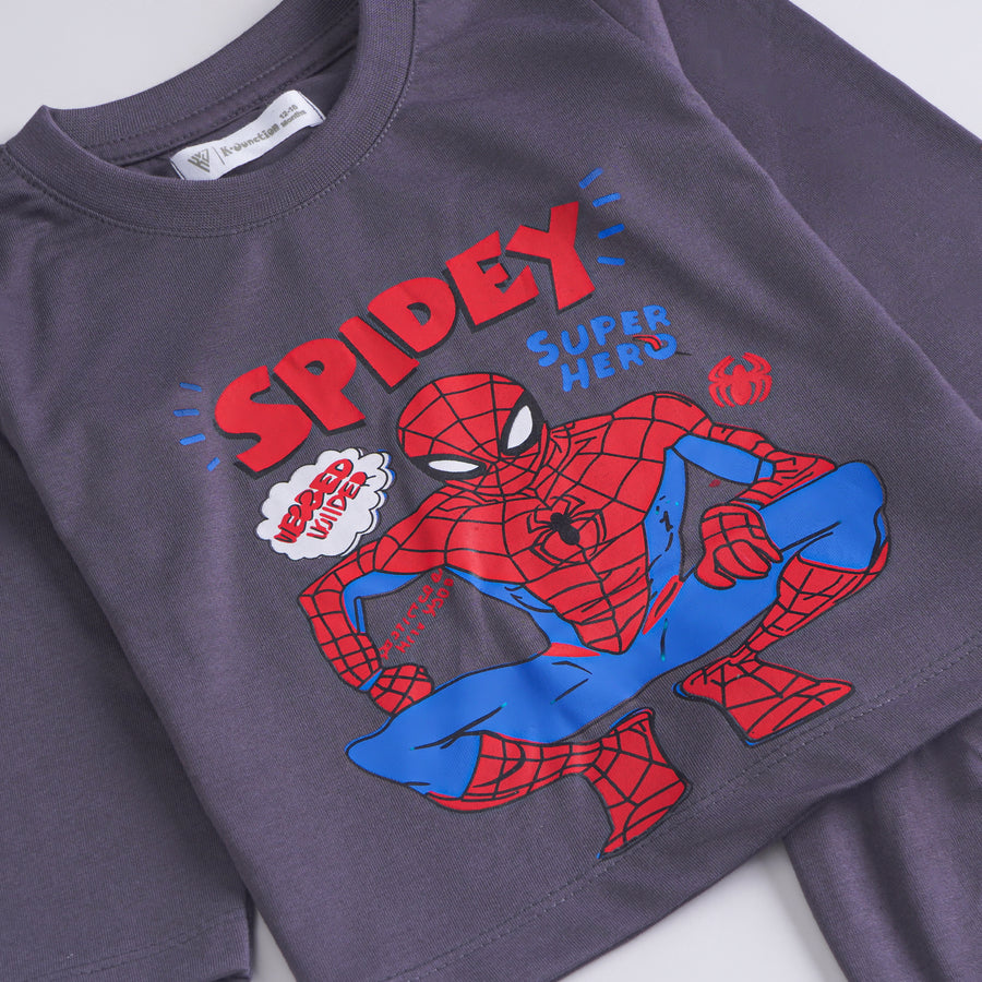 Boys Printed Full Sleeve Suit (Spidey)
