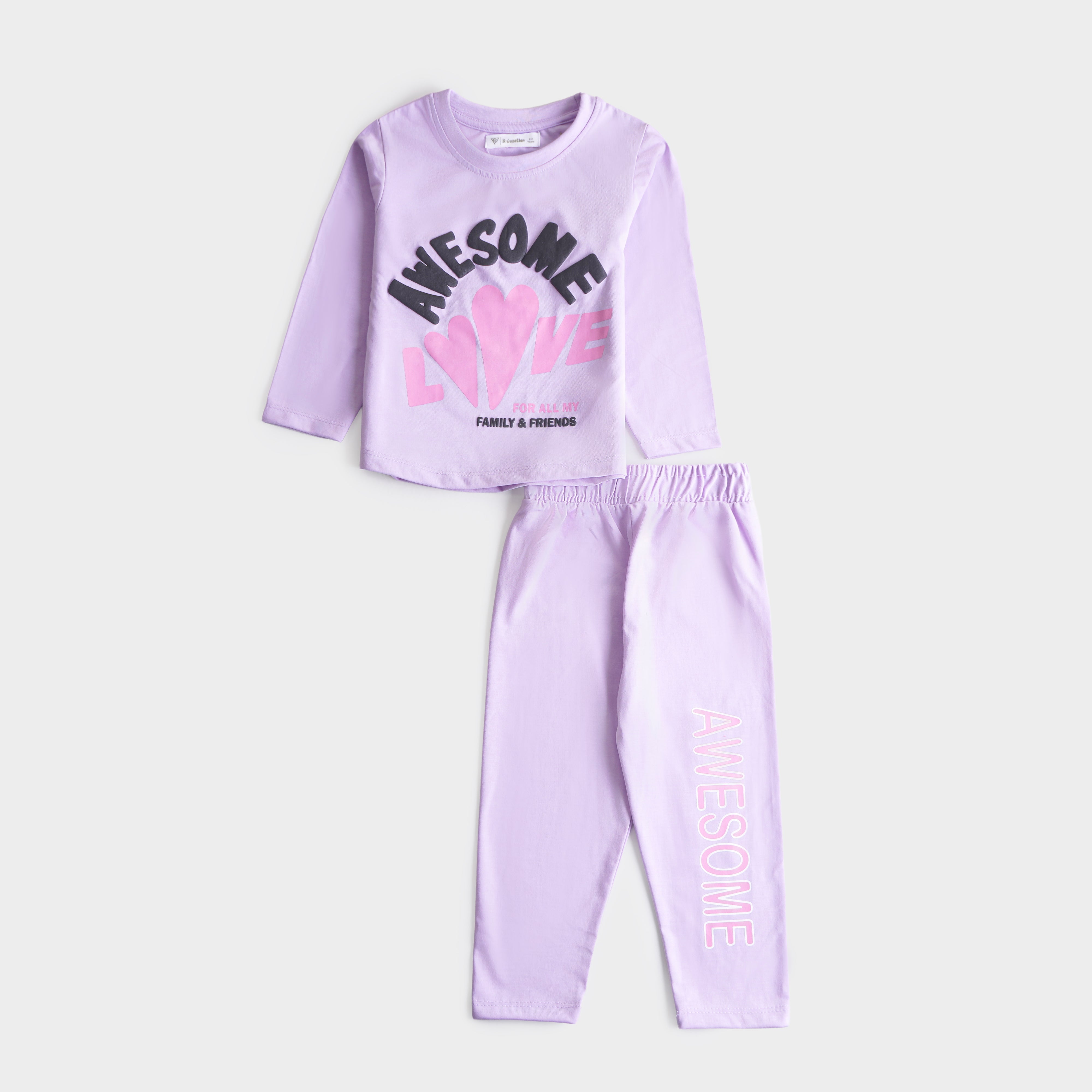 Girls Printed Full Sleeve Suit