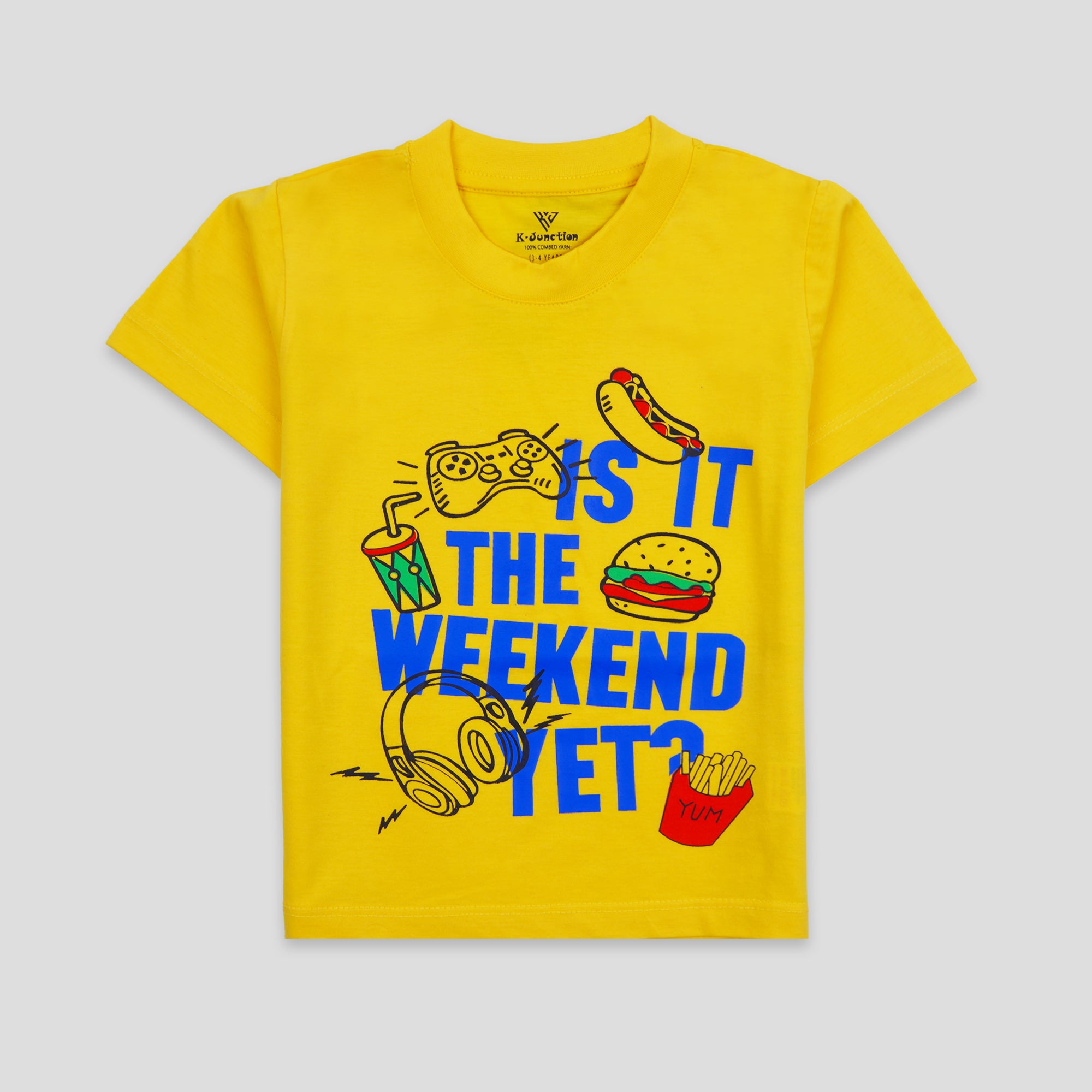 Boys Half Sleeves-Printed T-Shirt (Week-end)