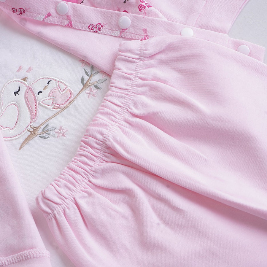 Infant Girls 3 Pcs Suit – Peach, Green & Pink Baby Winter Set (3-6 Months)