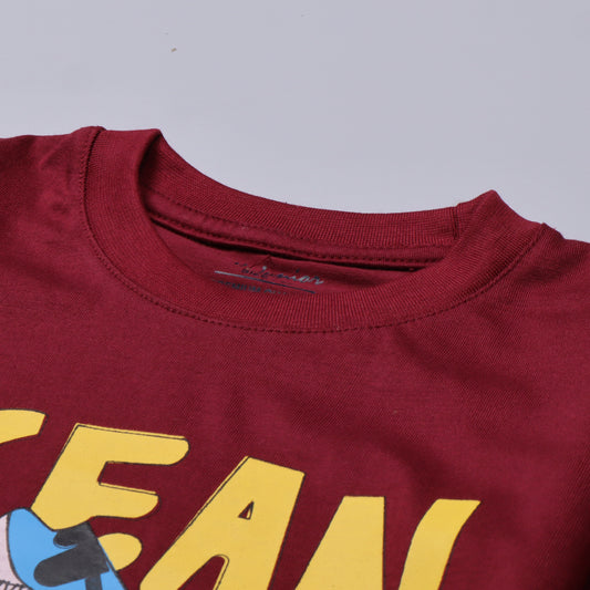 Boys Half Sleeves-Printed T-Shirt (Ocean)