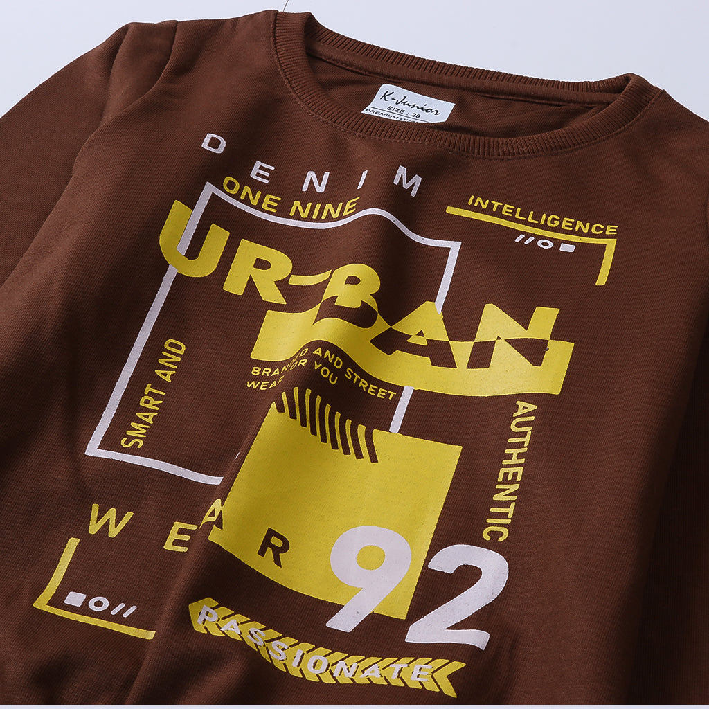 Boys Printed Full Sleeve Sweat T-Shirt (Urban)