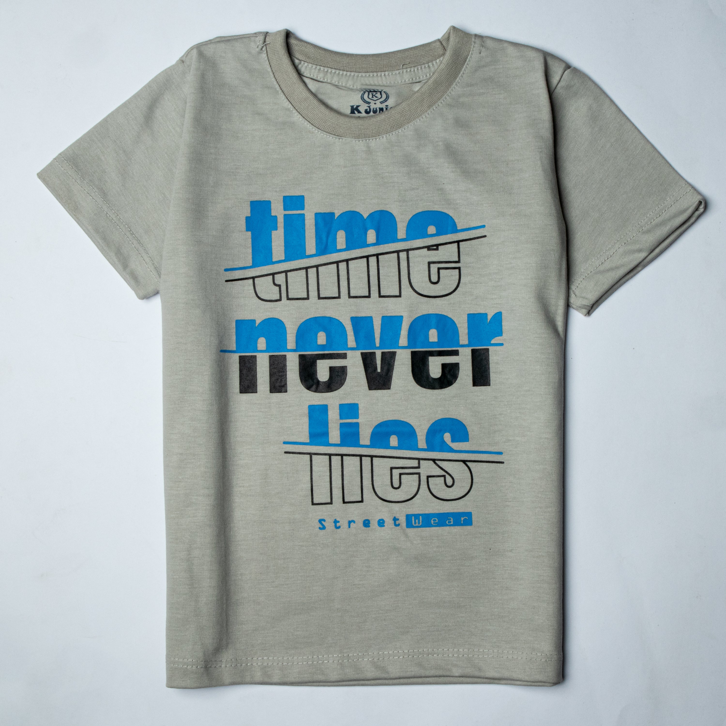 Boys Half Sleeves-Printed T-Shirt (Time)
