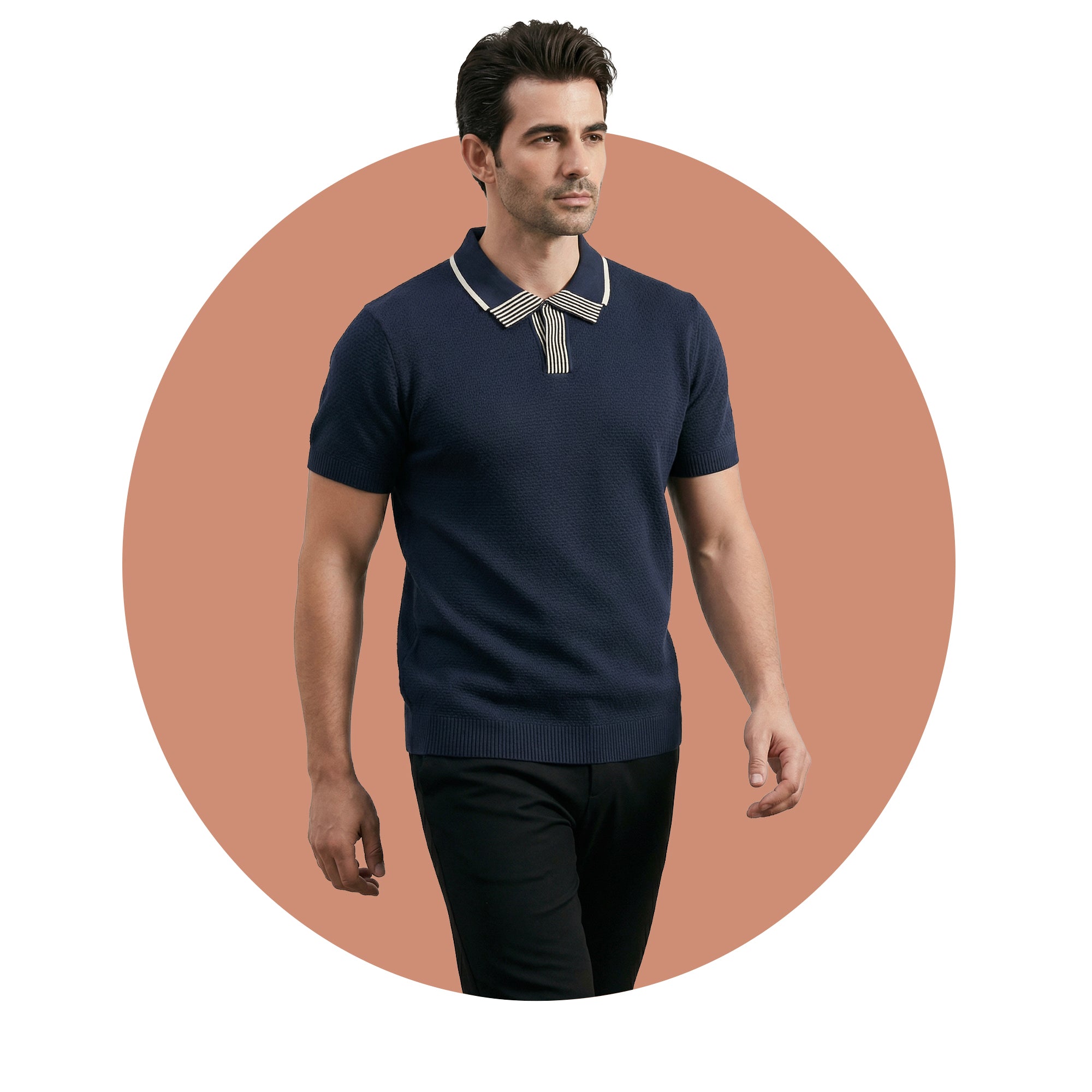 Mens Knitted Polo