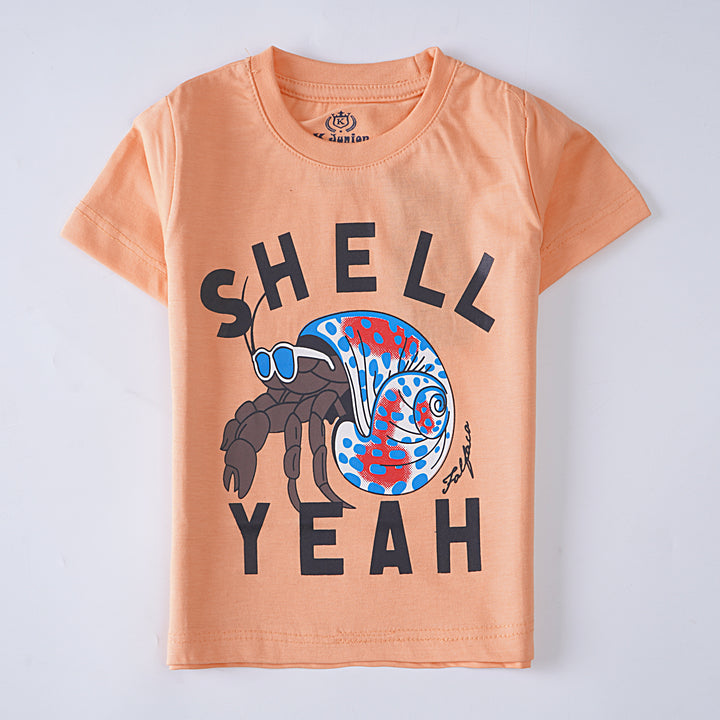 Infant Boys Half Sleeves-Printed T-Shirt (Shell)