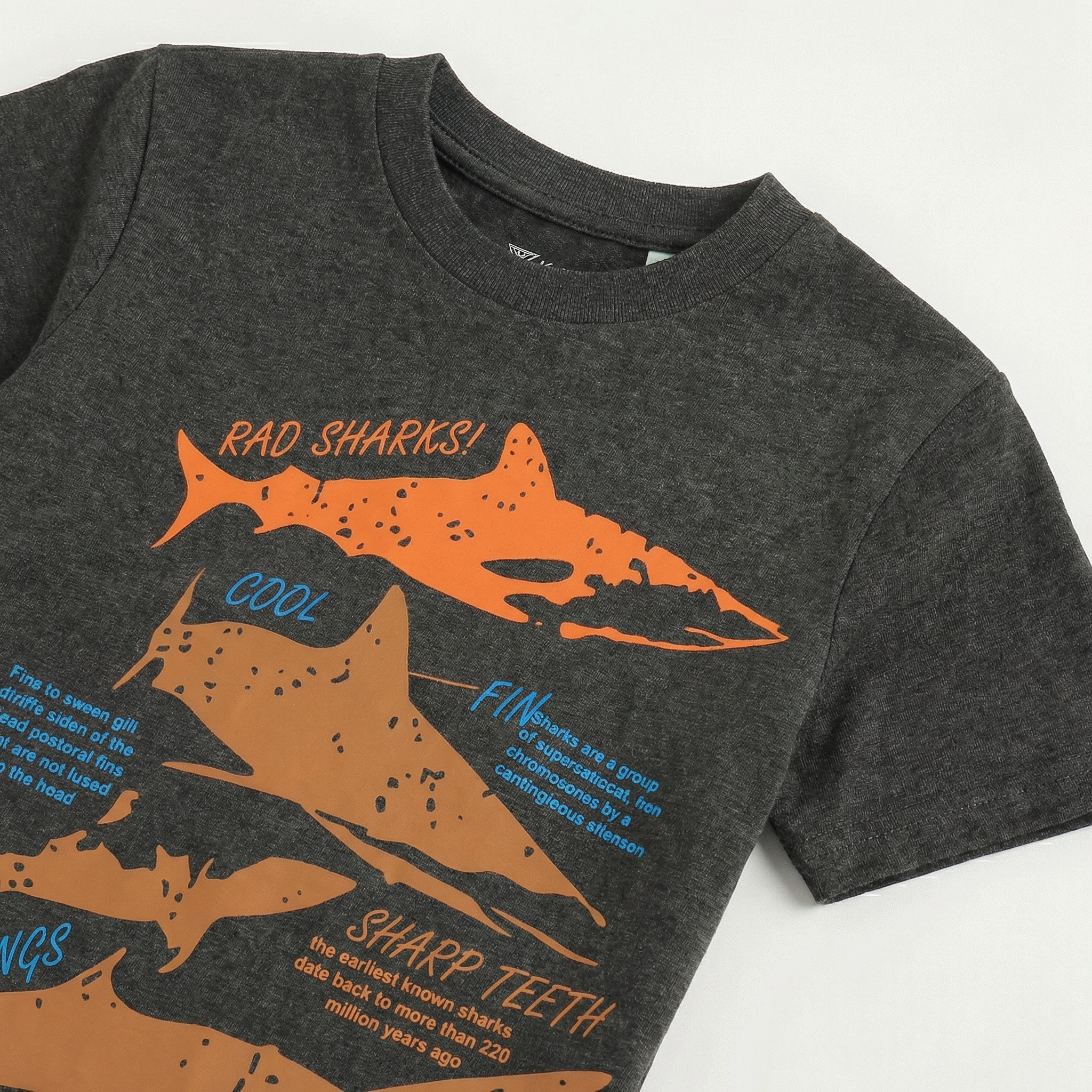 Infant Boys Half Sleeves-Printed T-Shirt (Sharks)