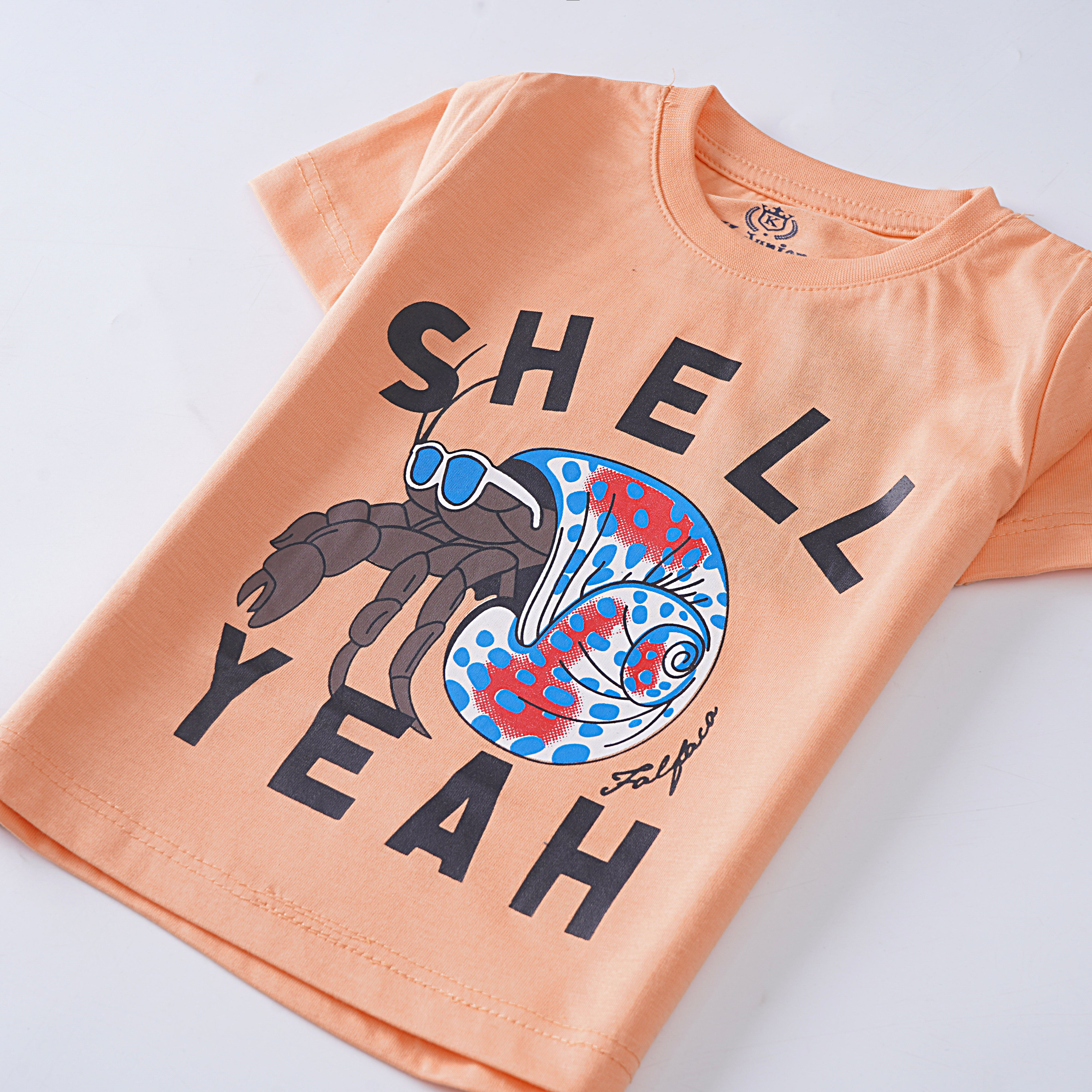 Infant Boys Half Sleeves-Printed T-Shirt (Shell)