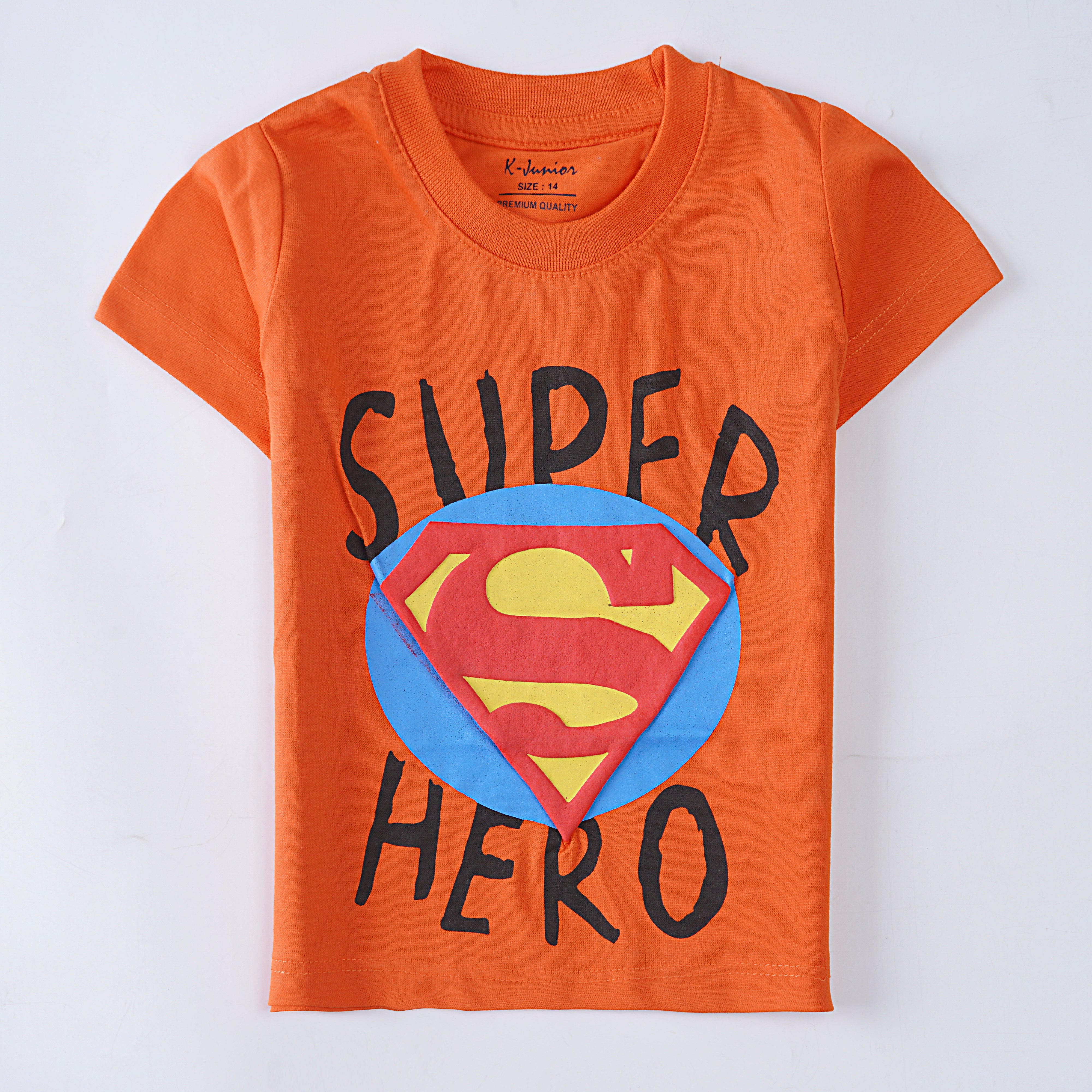 Infant Boys Half Sleeves-Printed T-Shirt (Super-Hero)