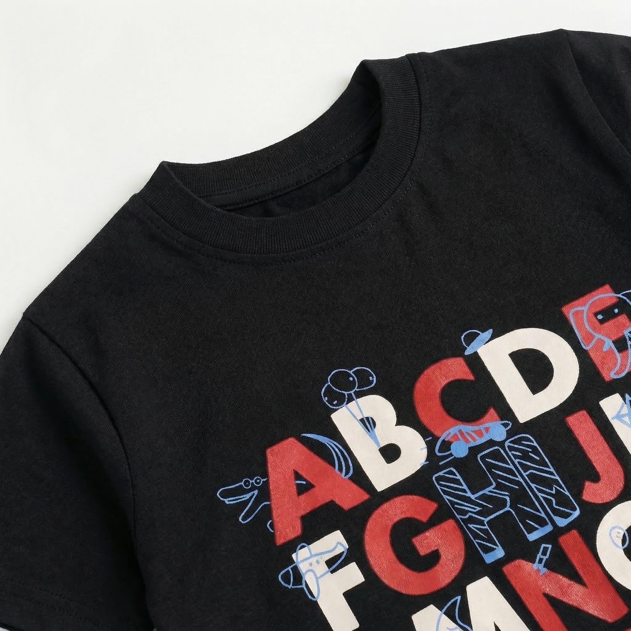 Infant Boys Half Sleeves-Printed T-Shirt (ABC)