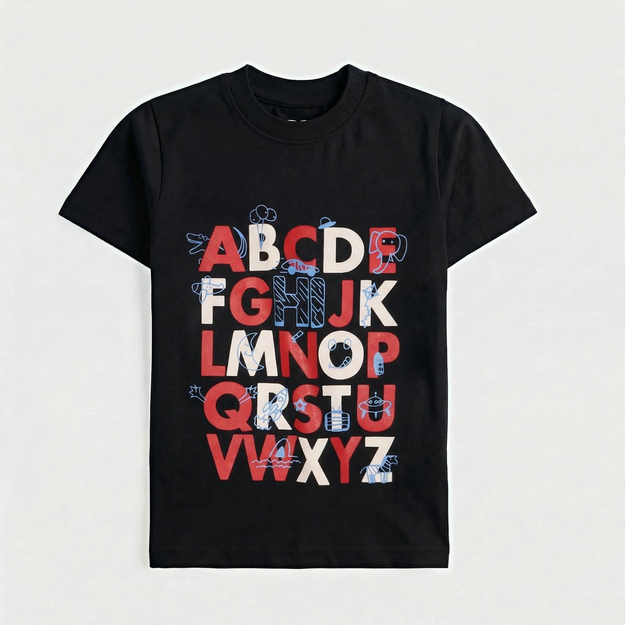Infant Boys Half Sleeves-Printed T-Shirt (ABC)