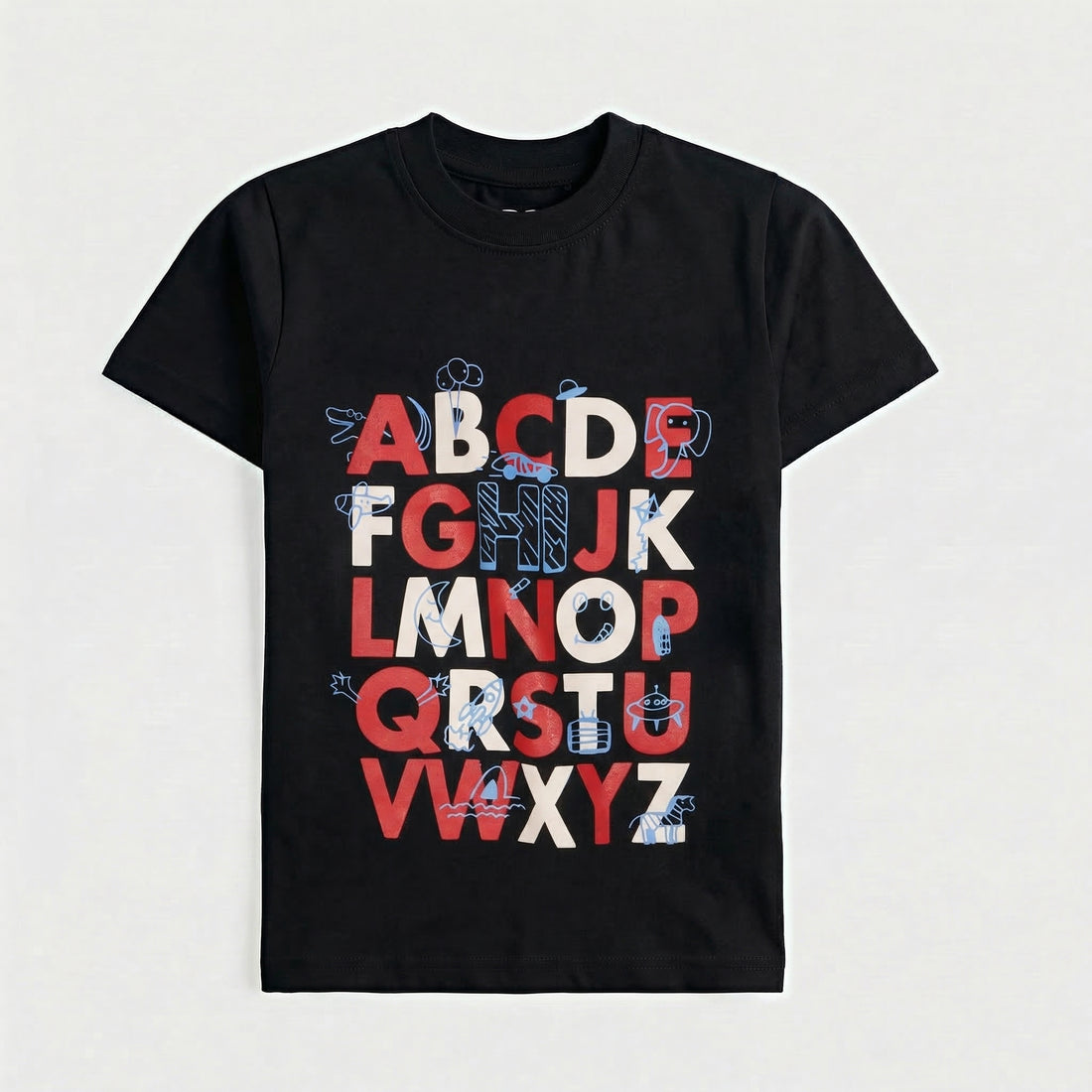 Infant Boys Half Sleeves-Printed T-Shirt (ABC)