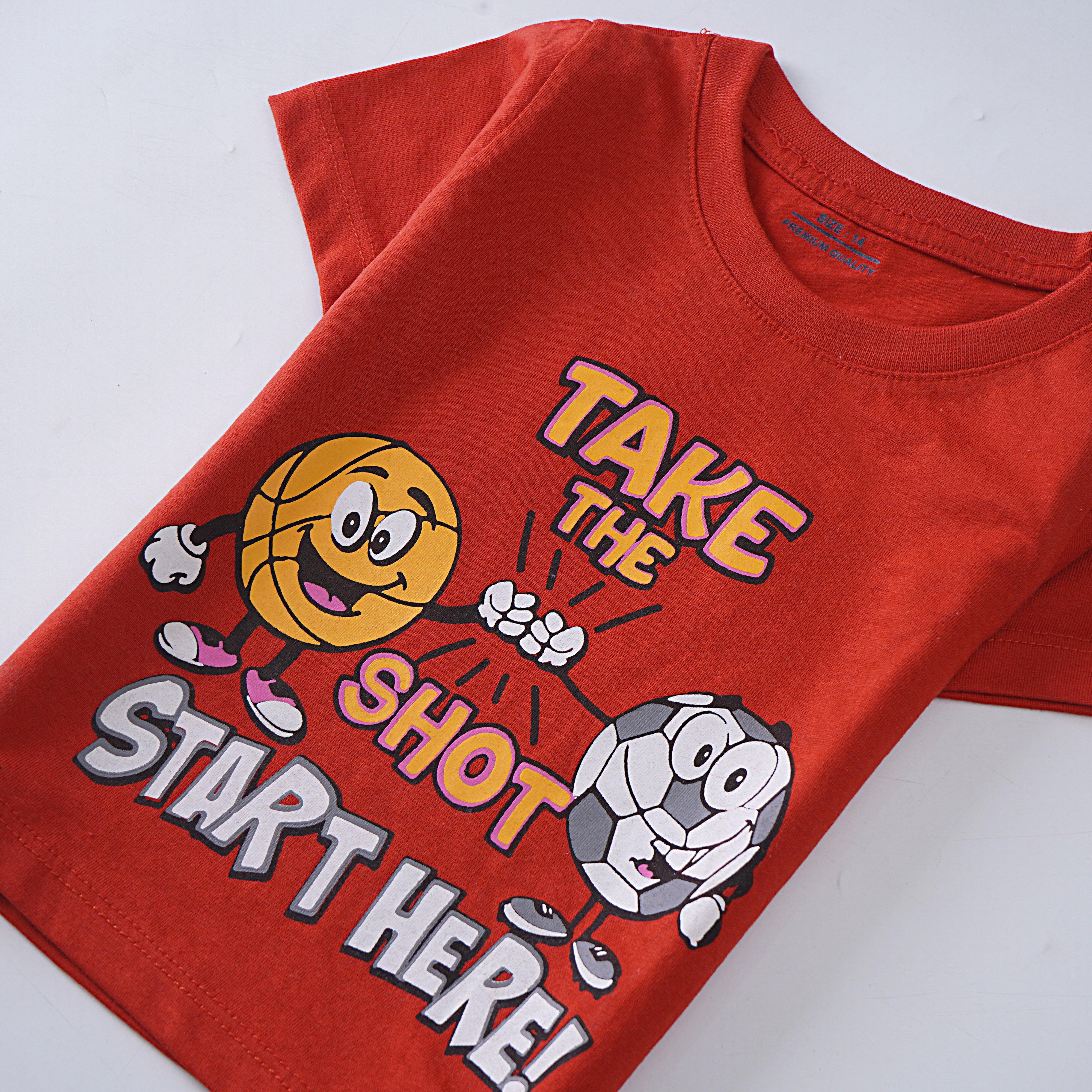 Infant Boys Half Sleeves-Printed T-Shirt (Take)