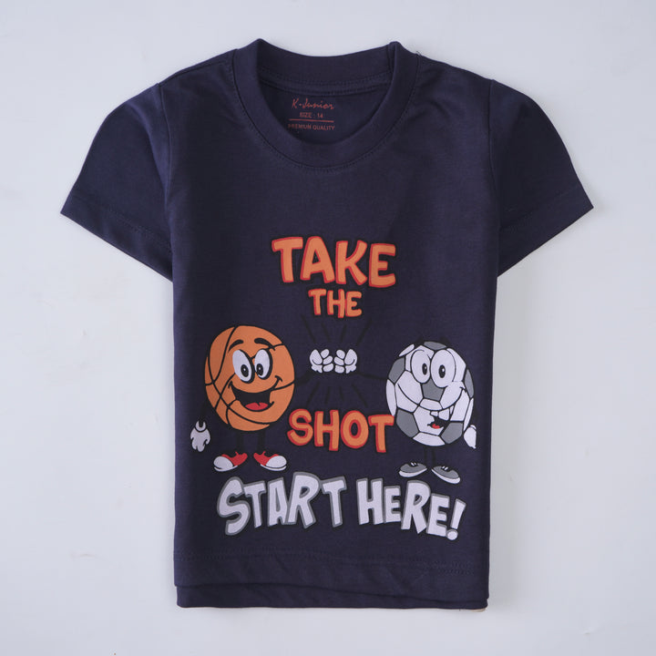 Infant Boys Half Sleeves-Printed T-Shirt (Take)