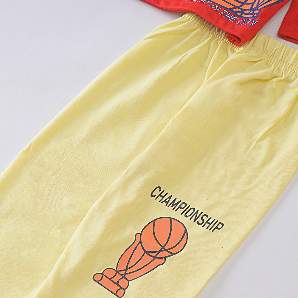 Infant Baba Printed Full Sleeve Suit (basket-ball)