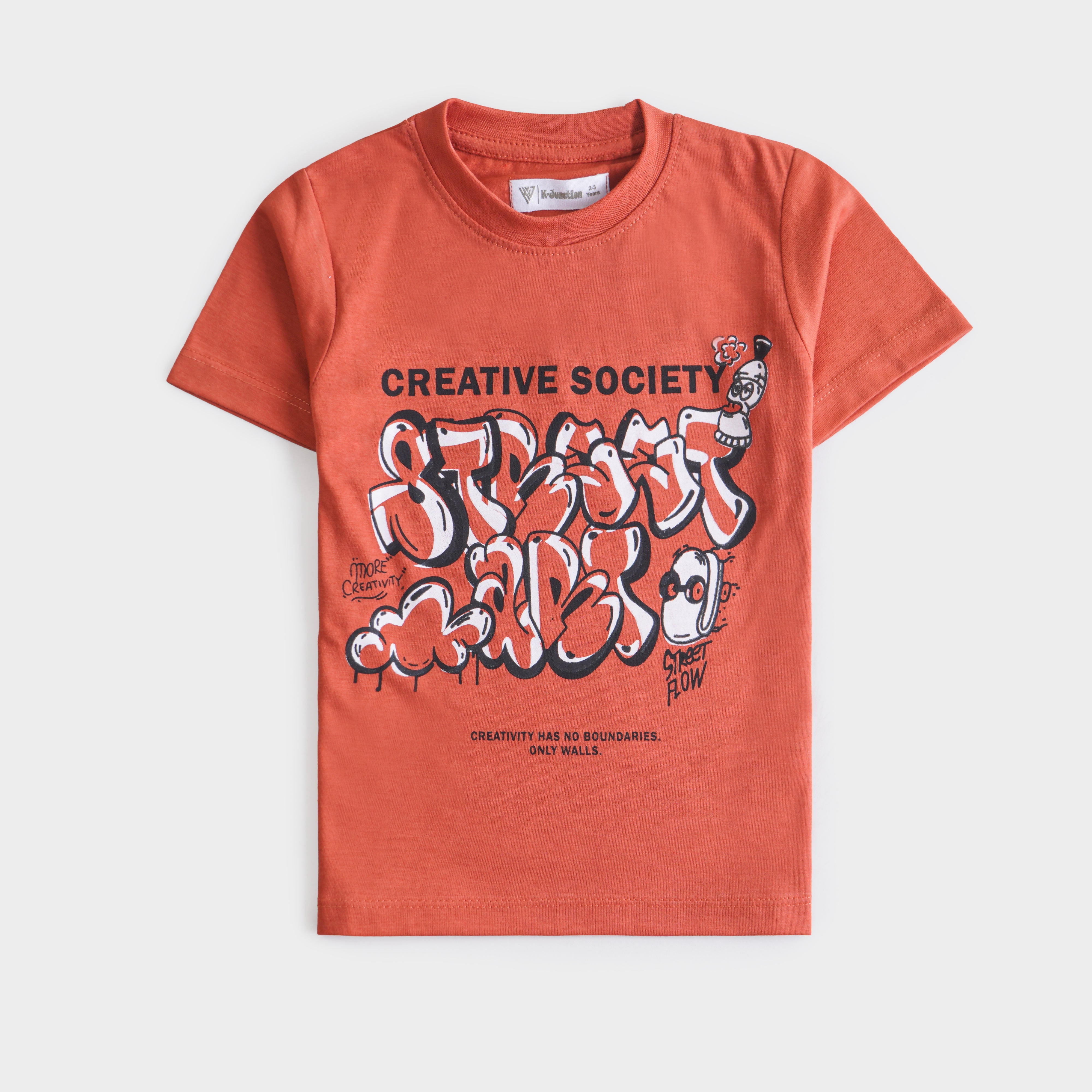 Boys Half Sleeves-Printed T-Shirt