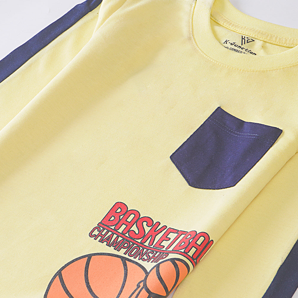 Infant Baba Printed Full Sleeve Suit (basket-ball)