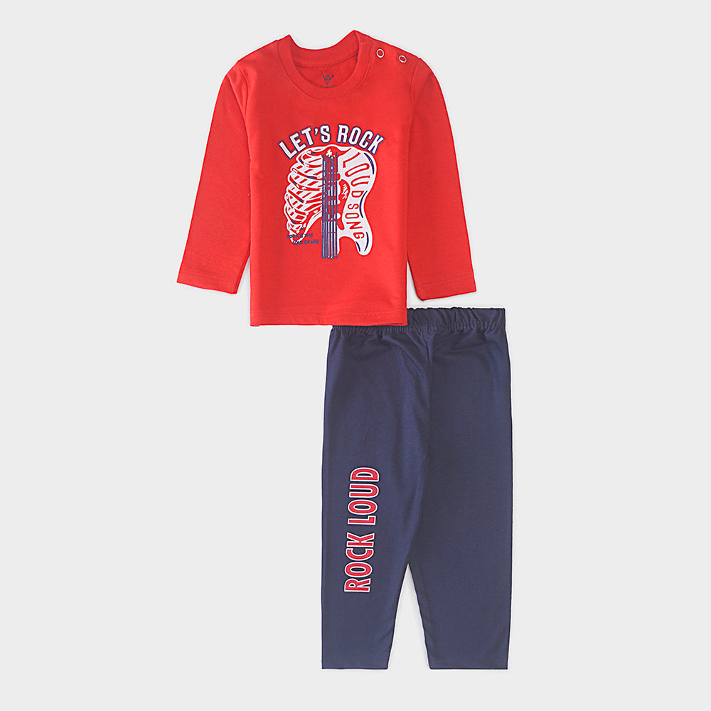 Infant Boys Printed Full Sleeve Suit (Lets-Rock)