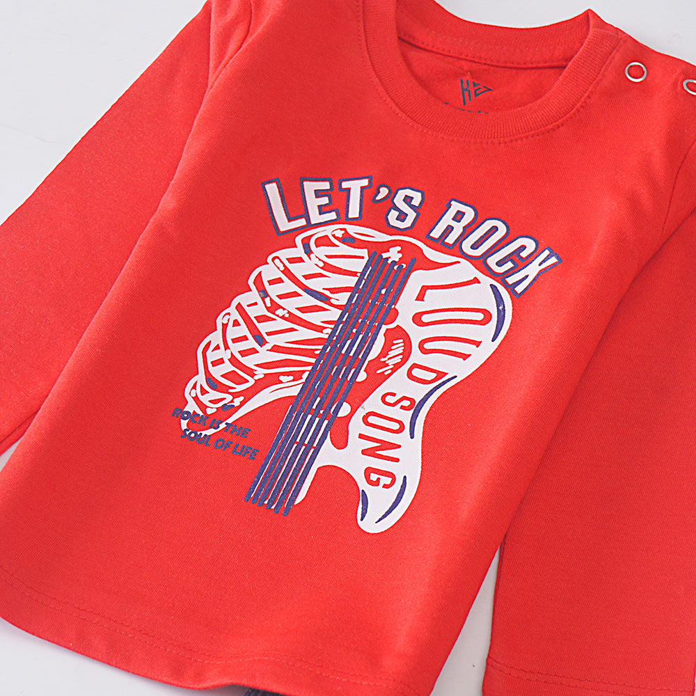 Infant Boys Printed Full Sleeve Suit (Lets-Rock)