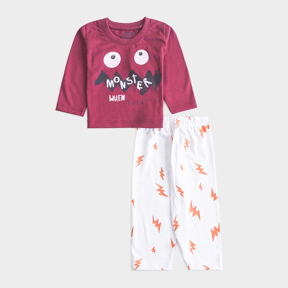 Infant Baba Printed Full Sleeve Suit (Monster)