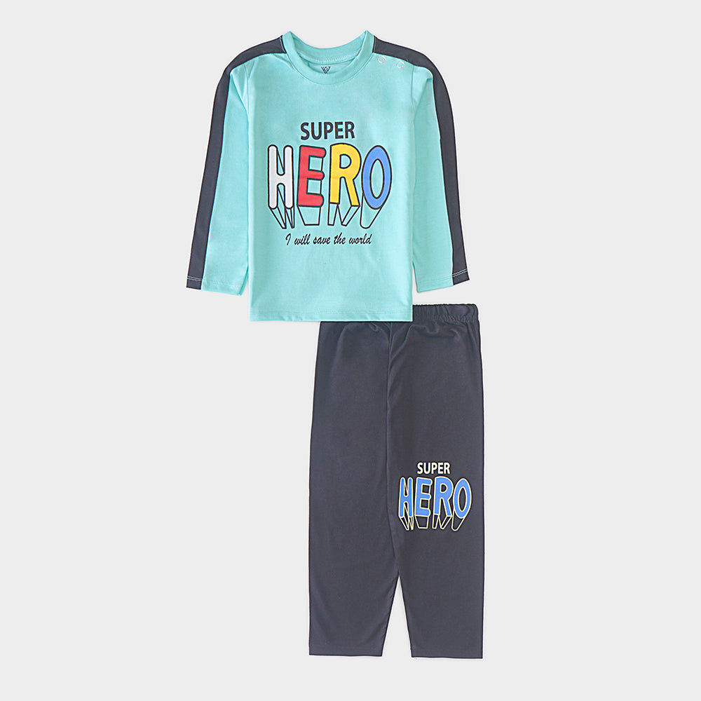 Boys Printed Full Sleeve Suit (Hero)