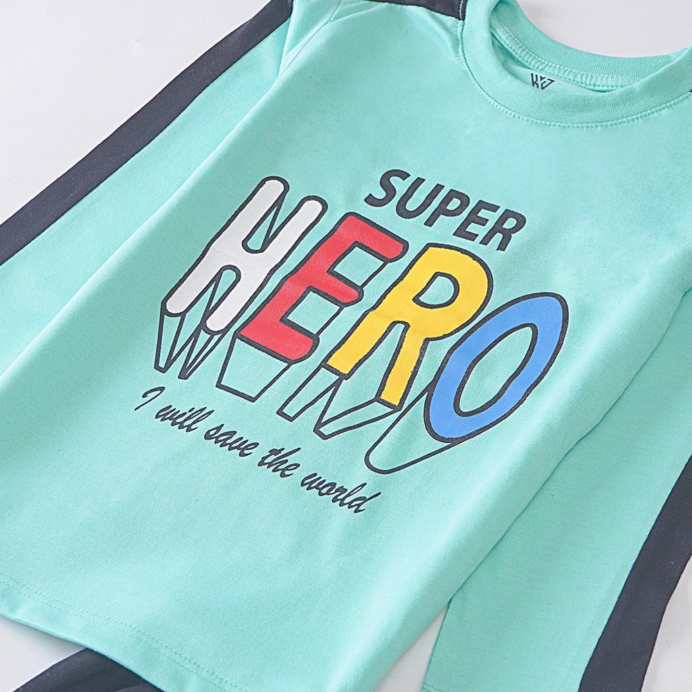 Boys Printed Full Sleeve Suit (Hero)