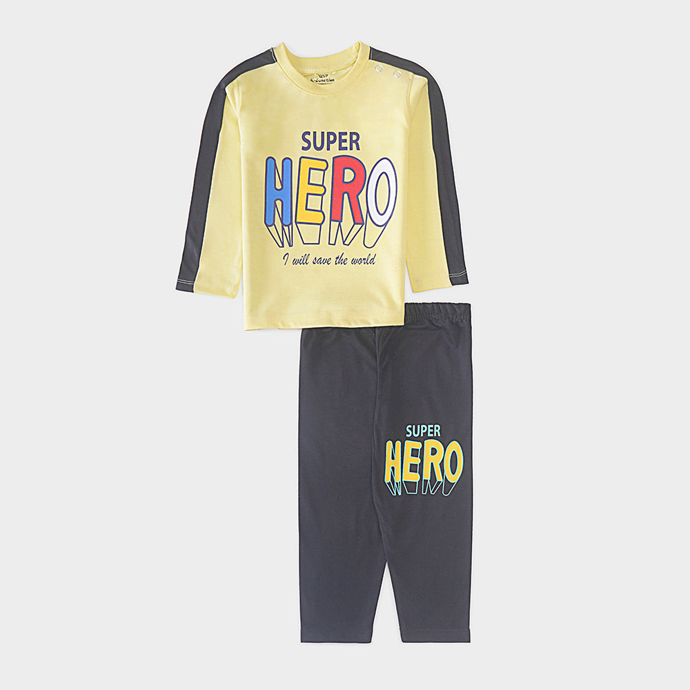 Boys Printed Full Sleeve Suit (Hero)