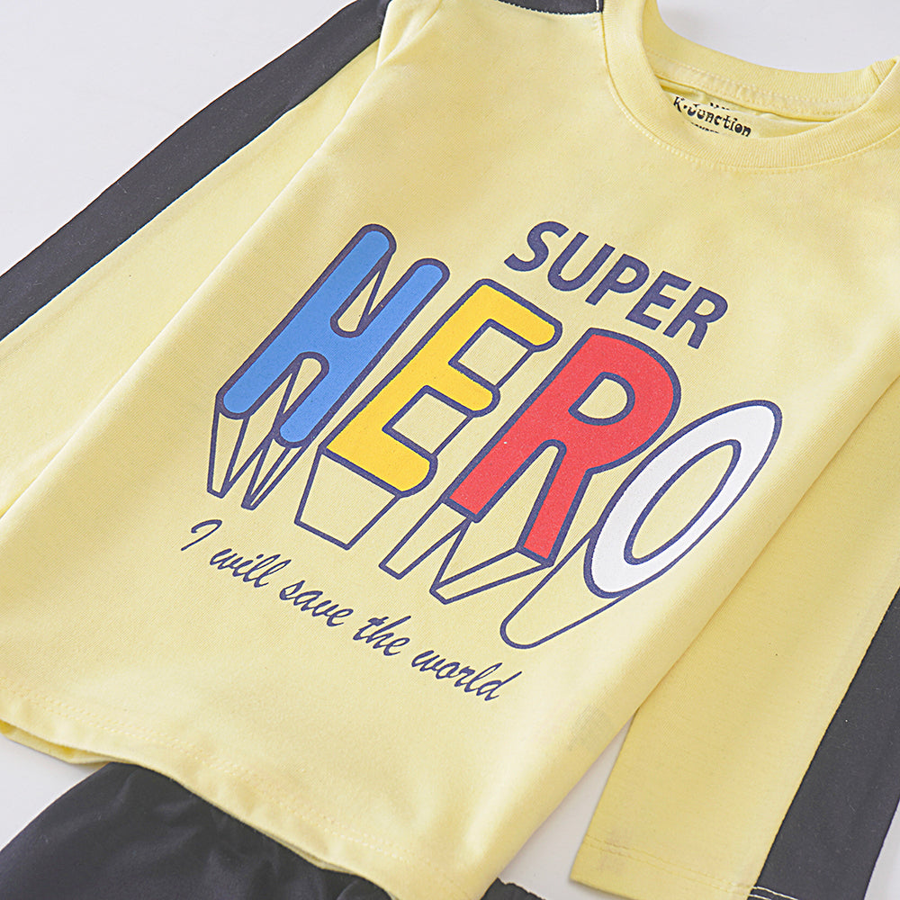 Boys Printed Full Sleeve Suit (Hero)