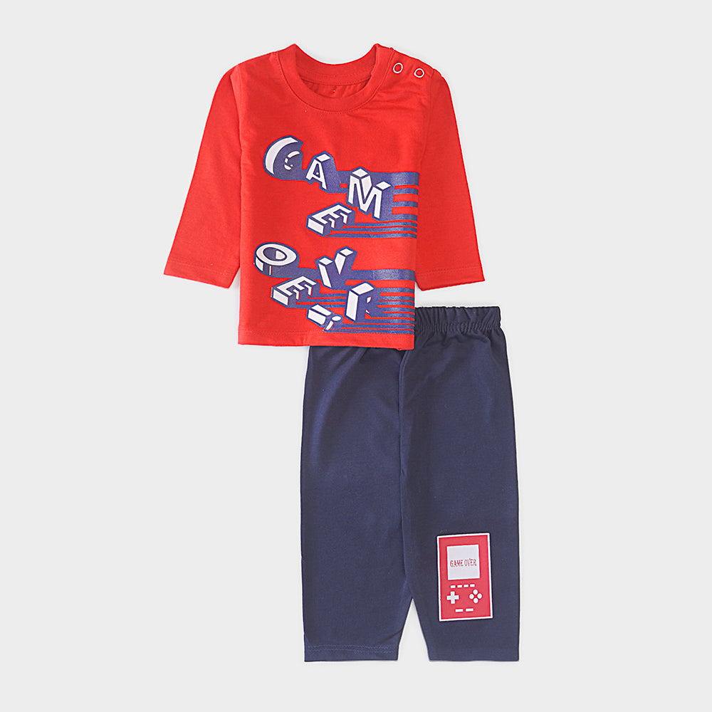 Infant Baba Printed Full Sleeve Suit (Game-Over)