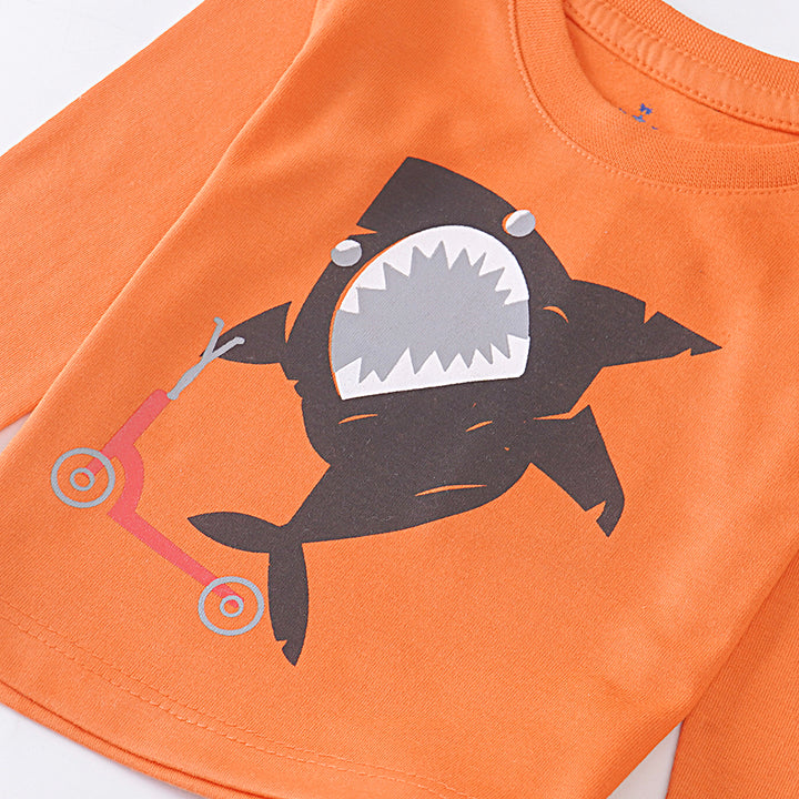 Infant Baba Printed Full Sleeve Suit (Shark)