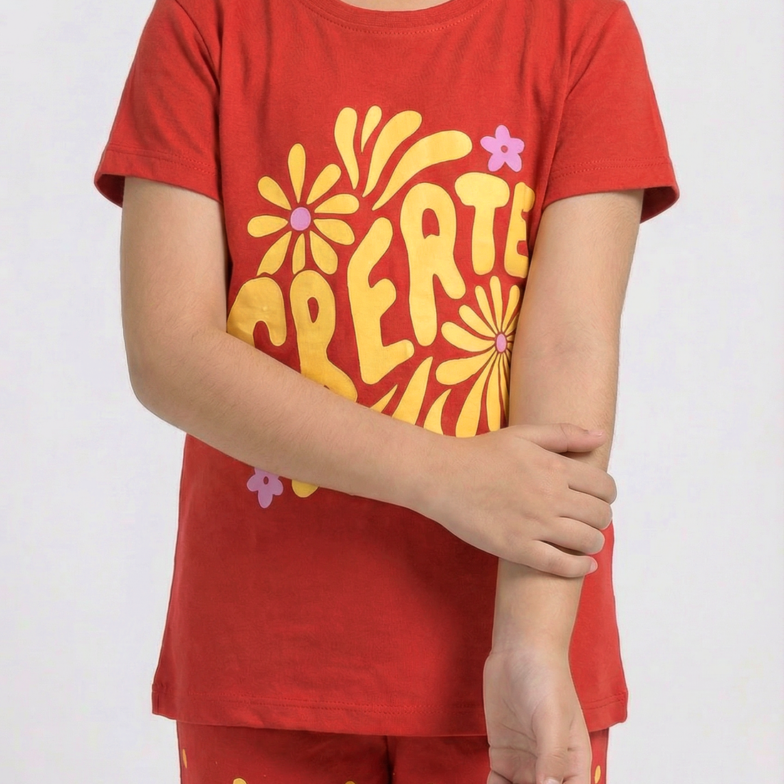 Girls 2 Piece Set (Printed Crerte)