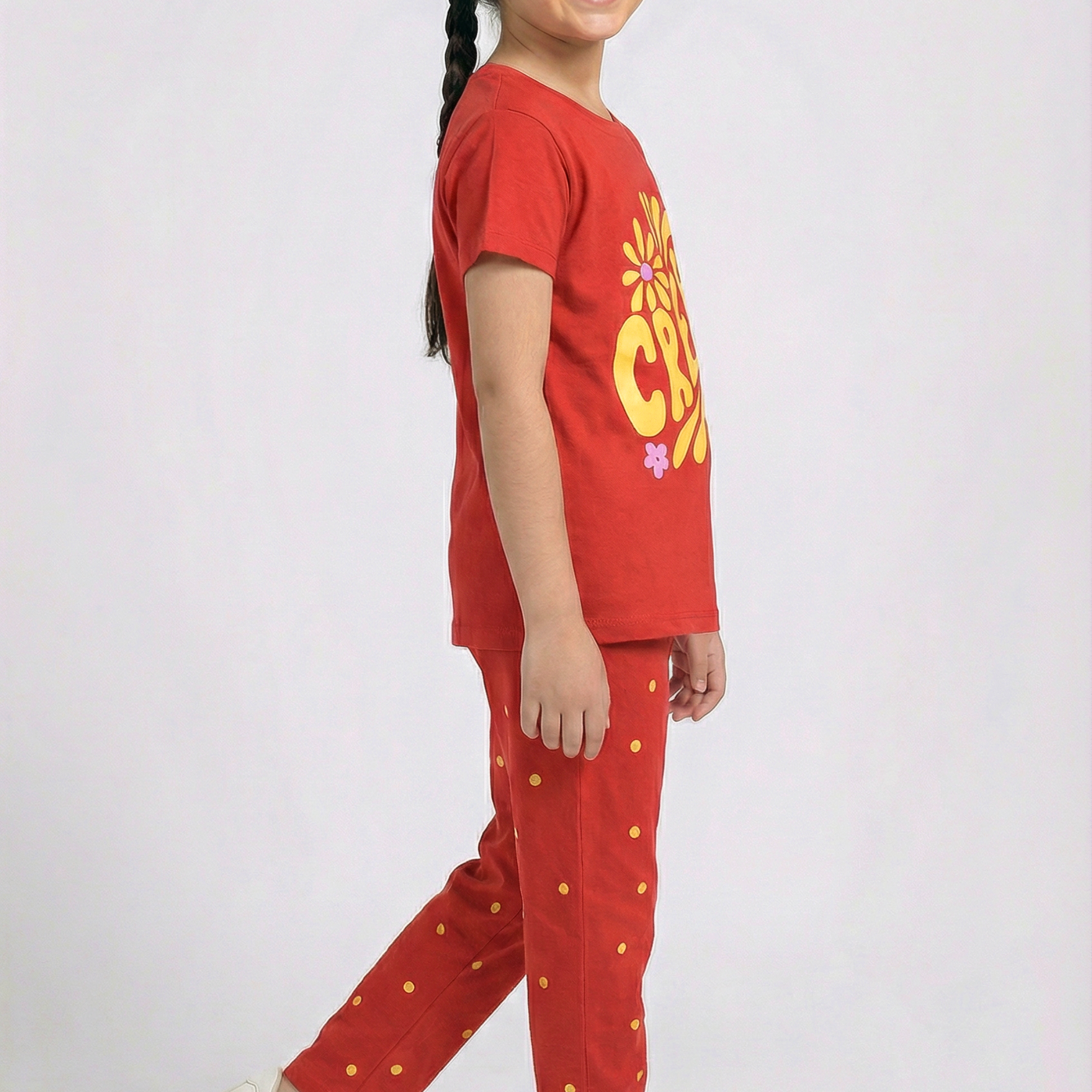 Girls 2 Piece Set (Printed Crerte)