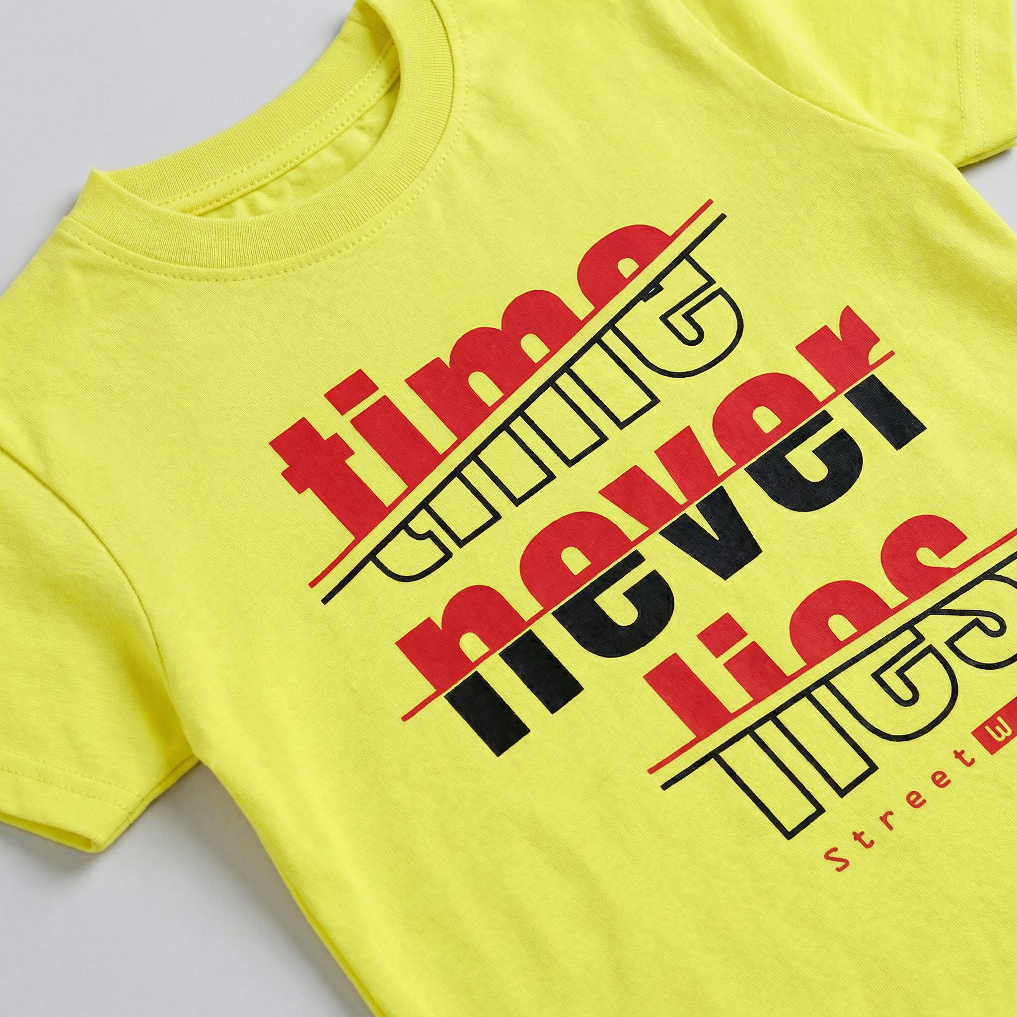 Boys Half Sleeves-Printed T-Shirt (Time)