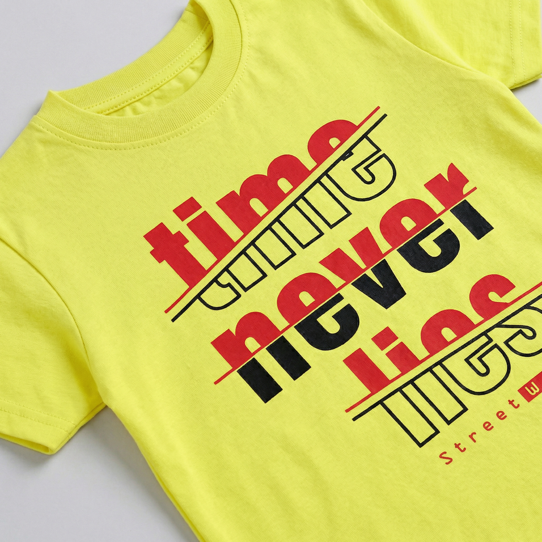 Boys Half Sleeves-Printed T-Shirt (Time)