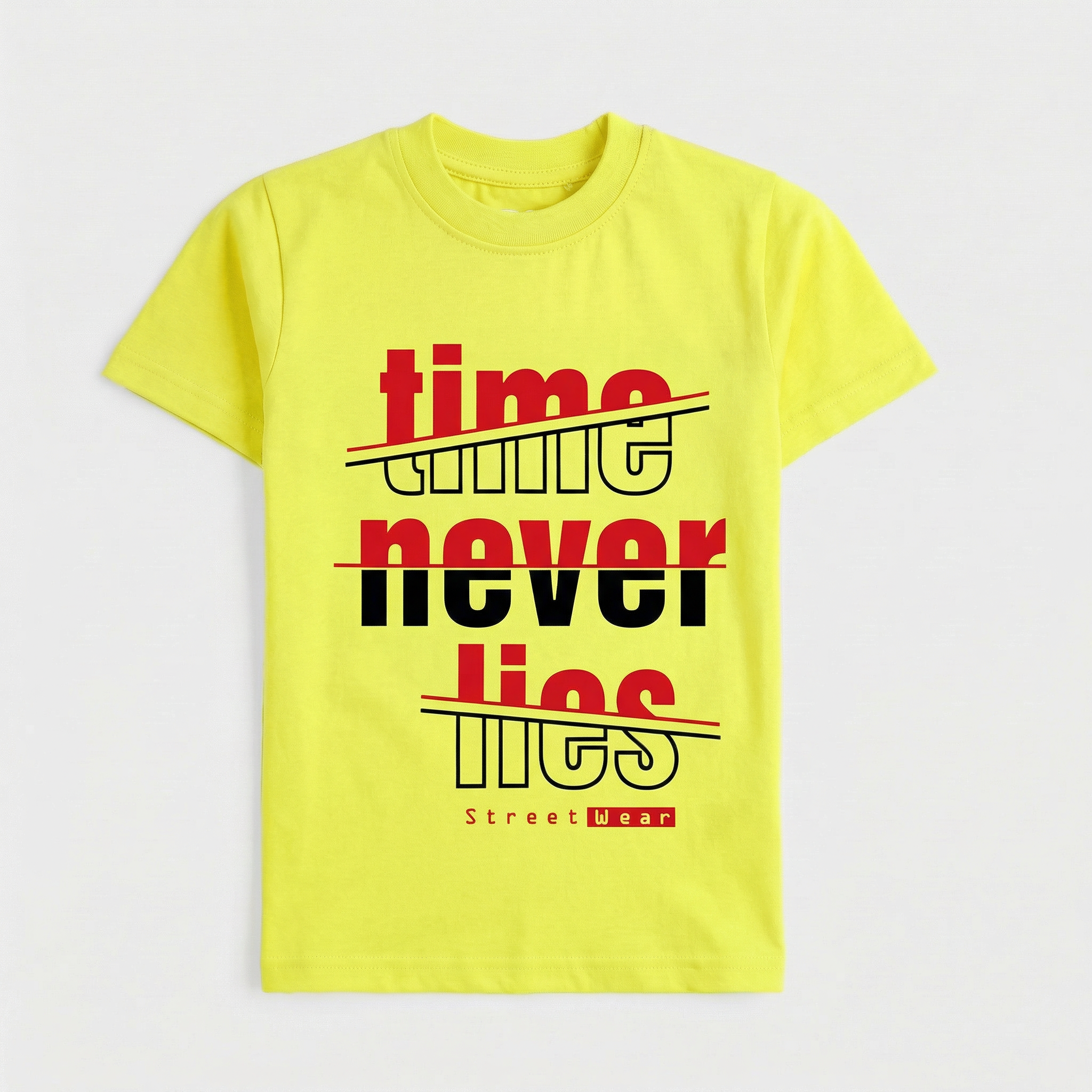 Boys Half Sleeves-Printed T-Shirt (Time)