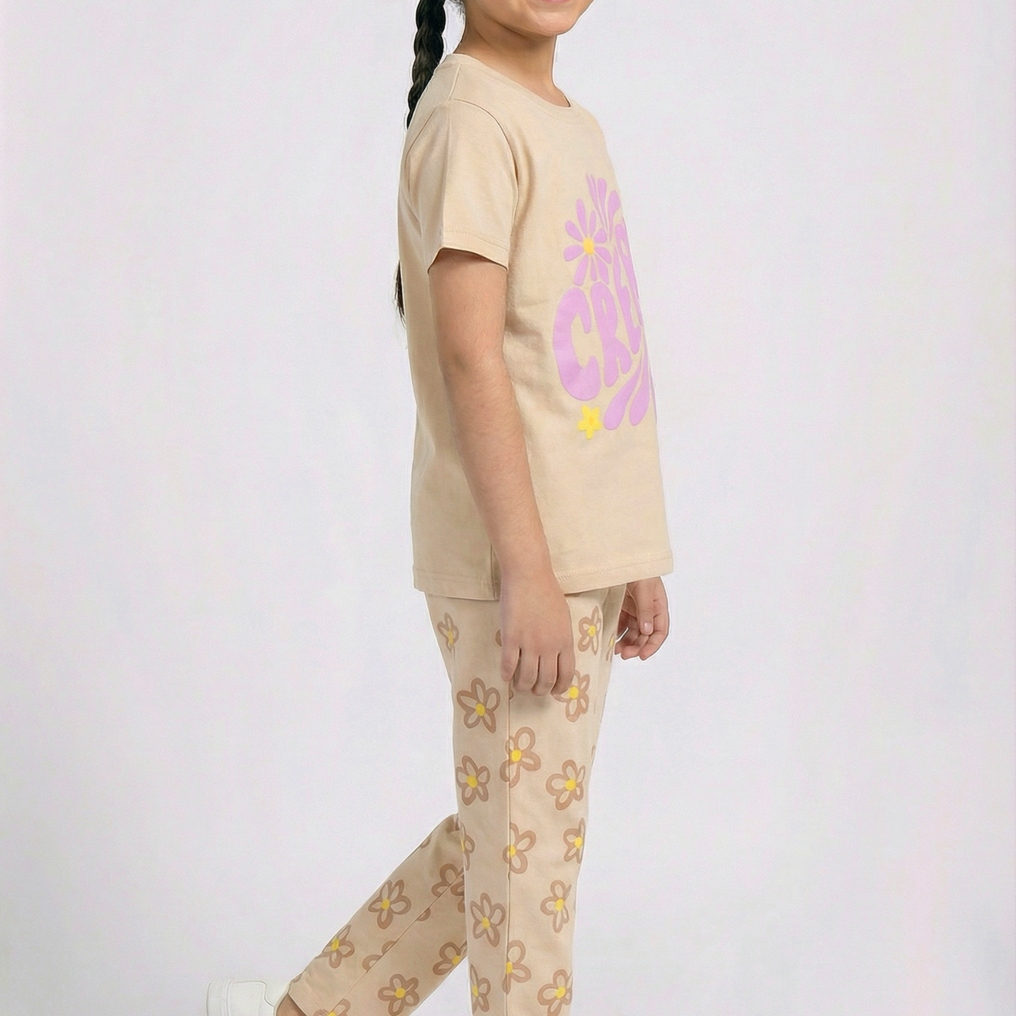 Girls 2 Piece Set (Printed Crerte)