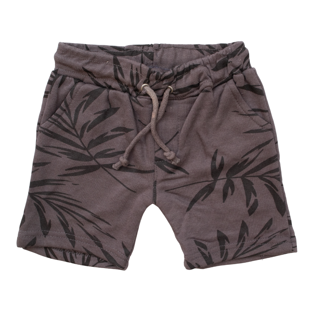 Boys Cotton Short Color Dark-Grey