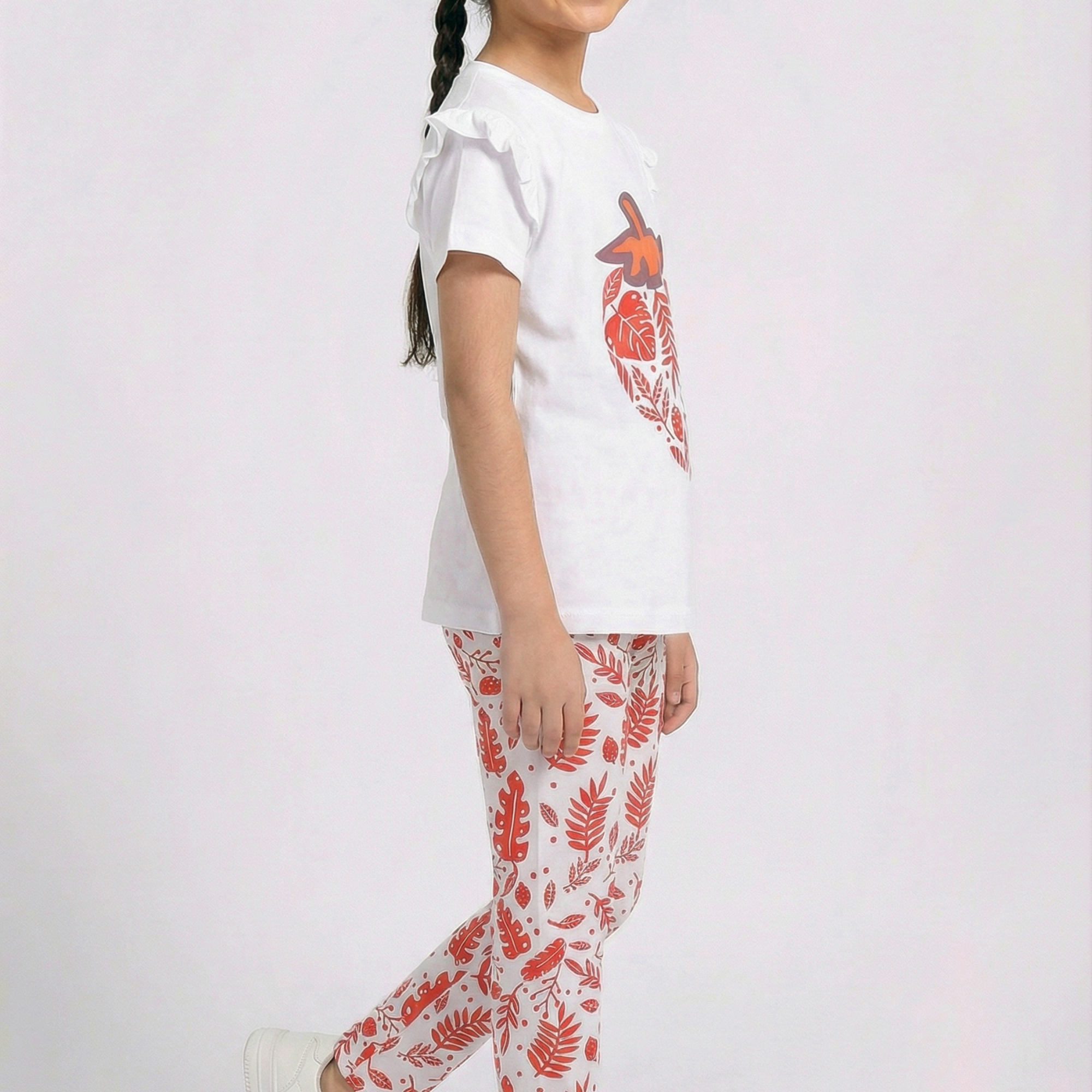 Girls 2 Piece Set (Printed Strawberry)