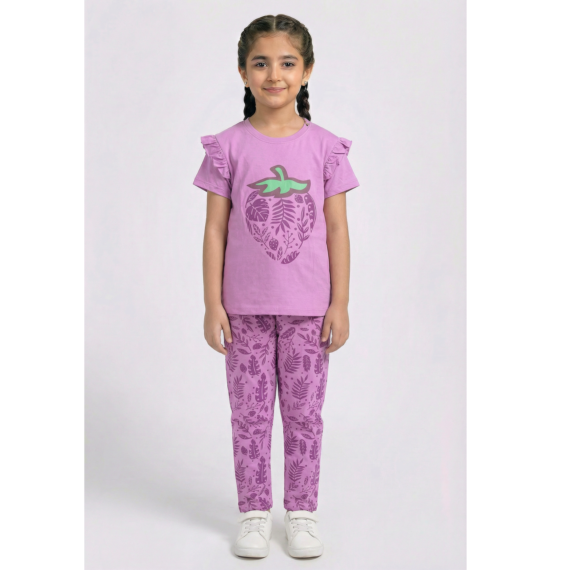 Girls 2 Piece Set (Printed Strawberry)