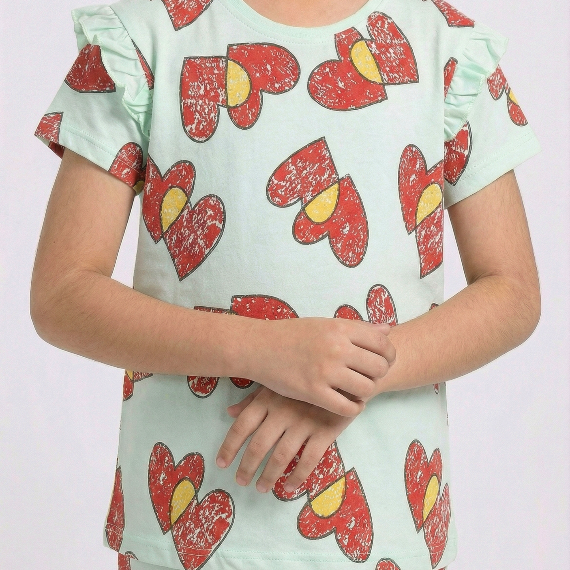 Girls 2 Piece Set (Printed Heart)