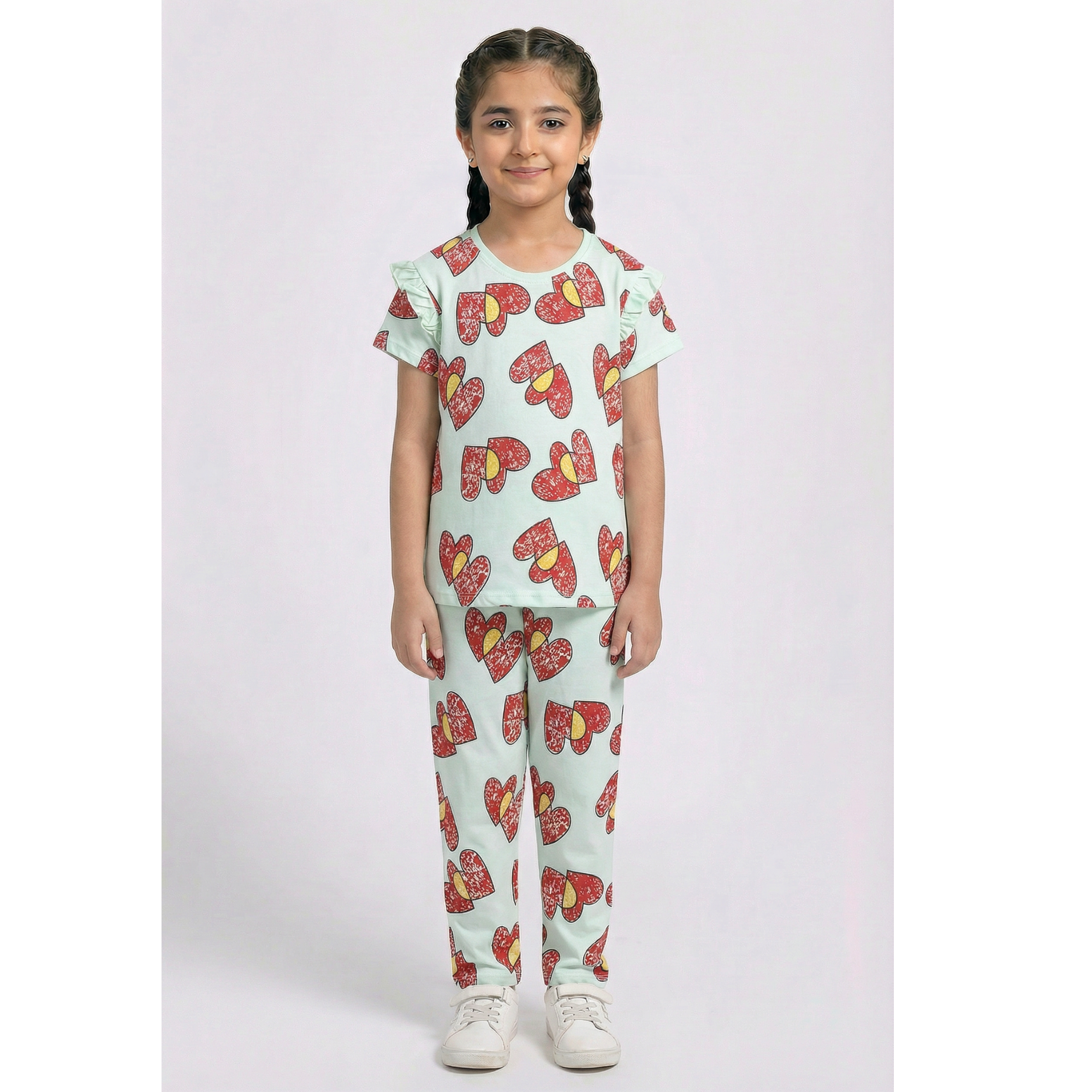 Girls 2 Piece Set (Printed Heart)