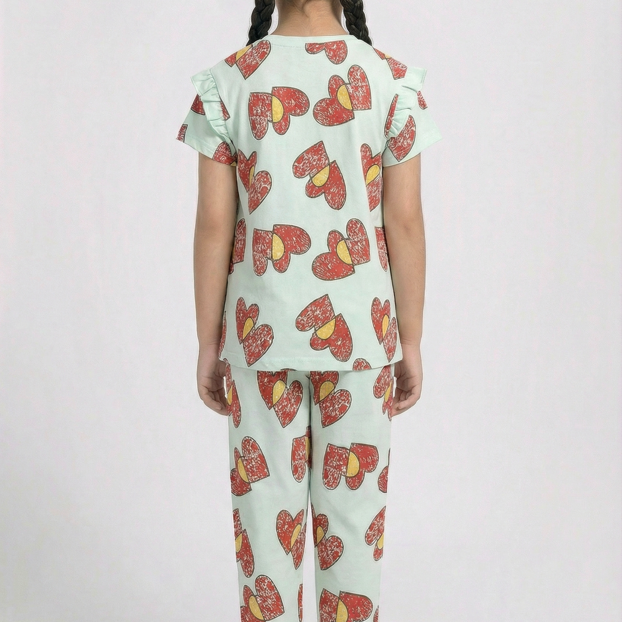 Girls 2 Piece Set (Printed Heart)