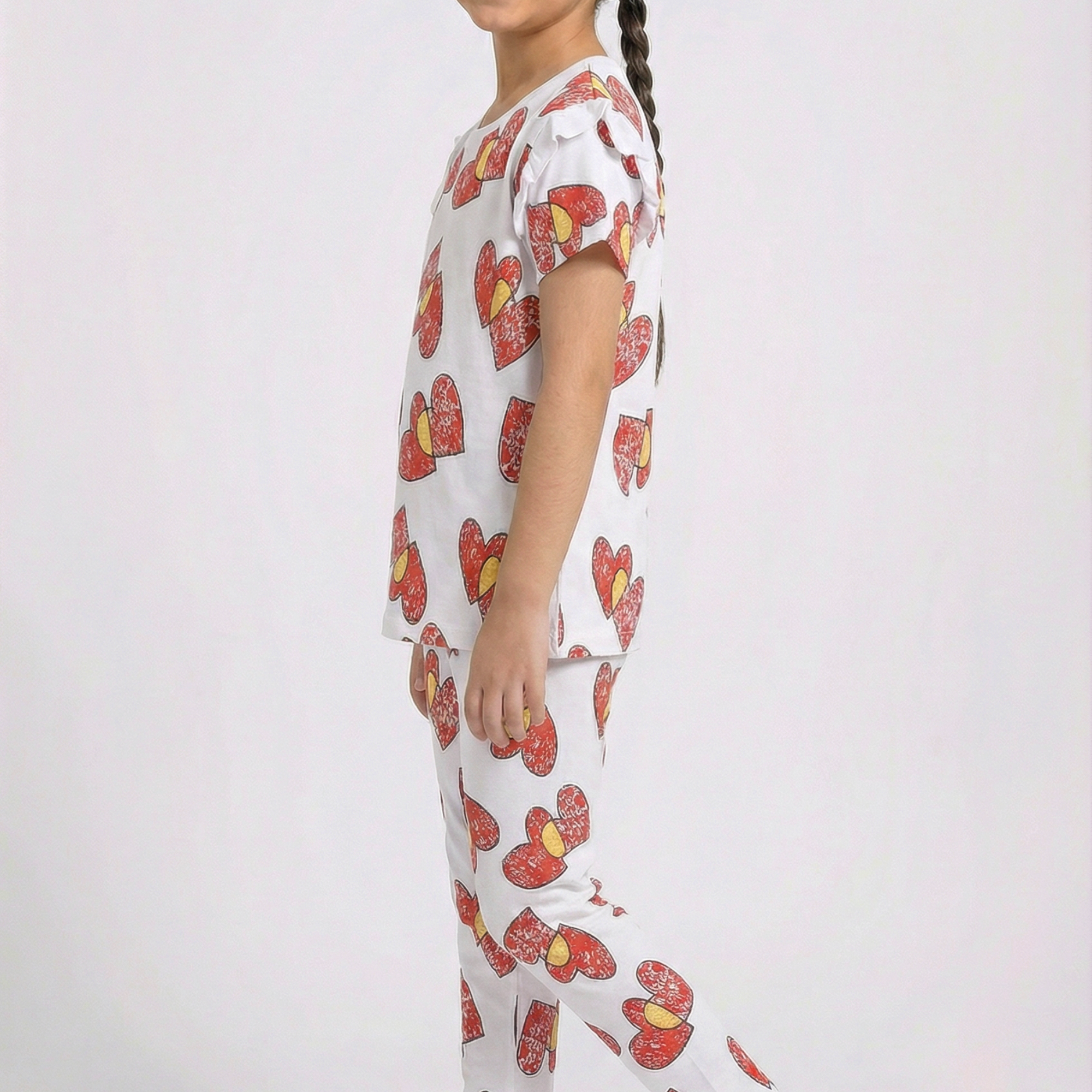 Girls 2 Piece Set (Printed Heart)