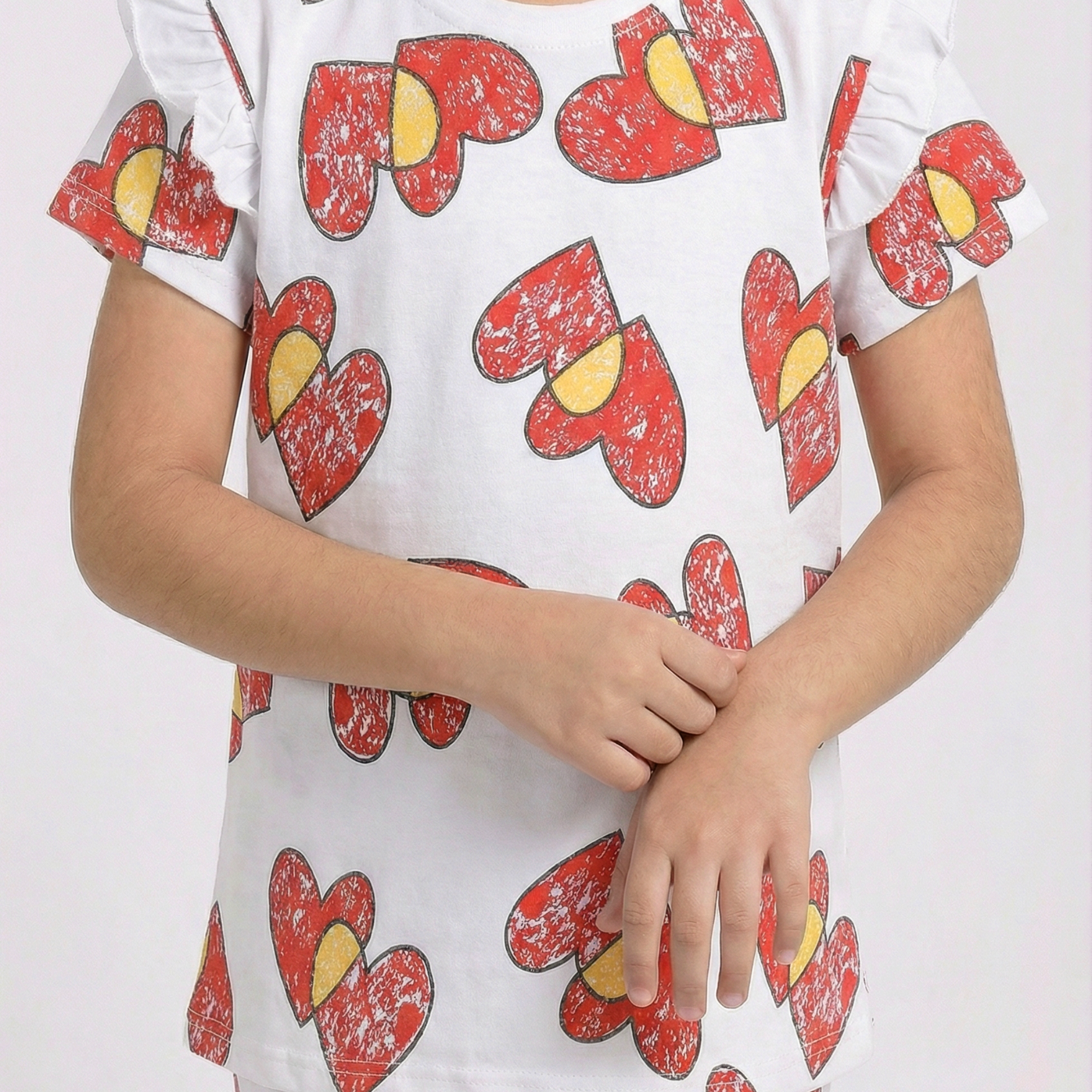 Girls 2 Piece Set (Printed Heart)
