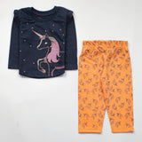 Girls Printed Full Sleeve Suit (Unicorn)