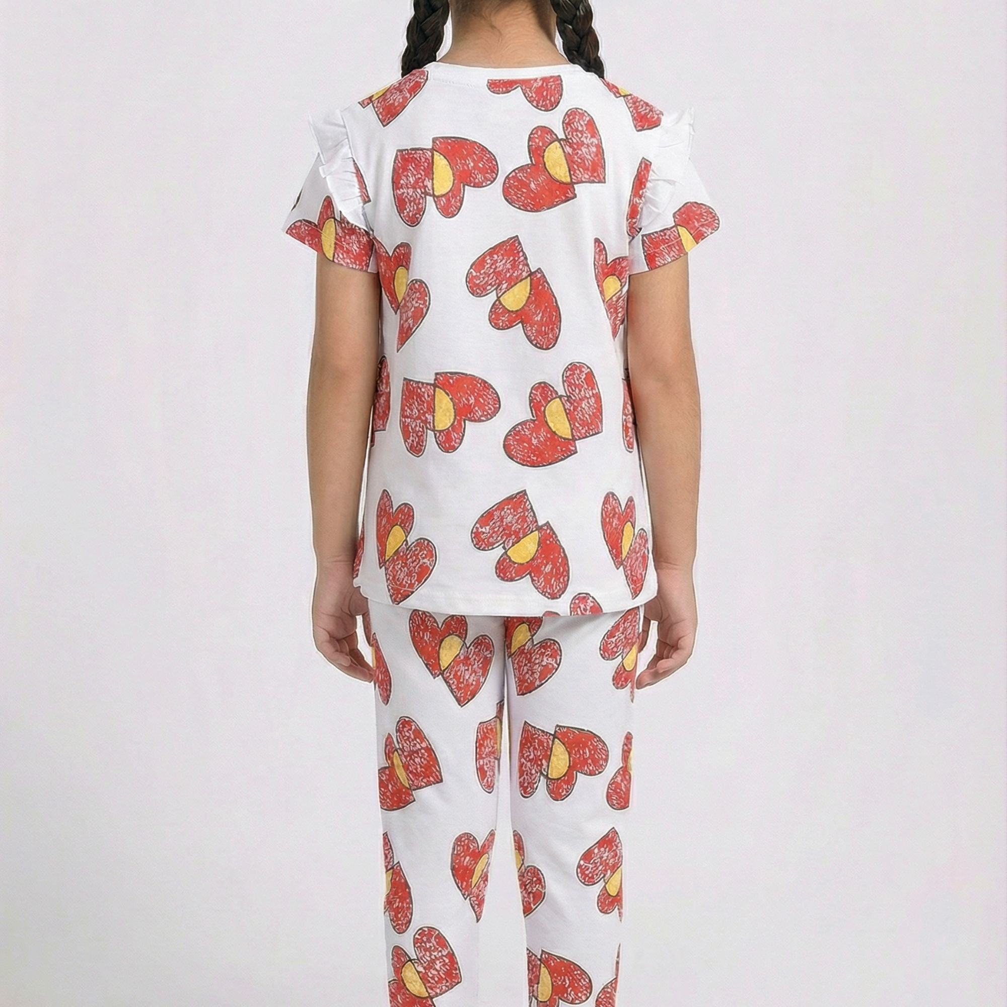 Girls 2 Piece Set (Printed Heart)