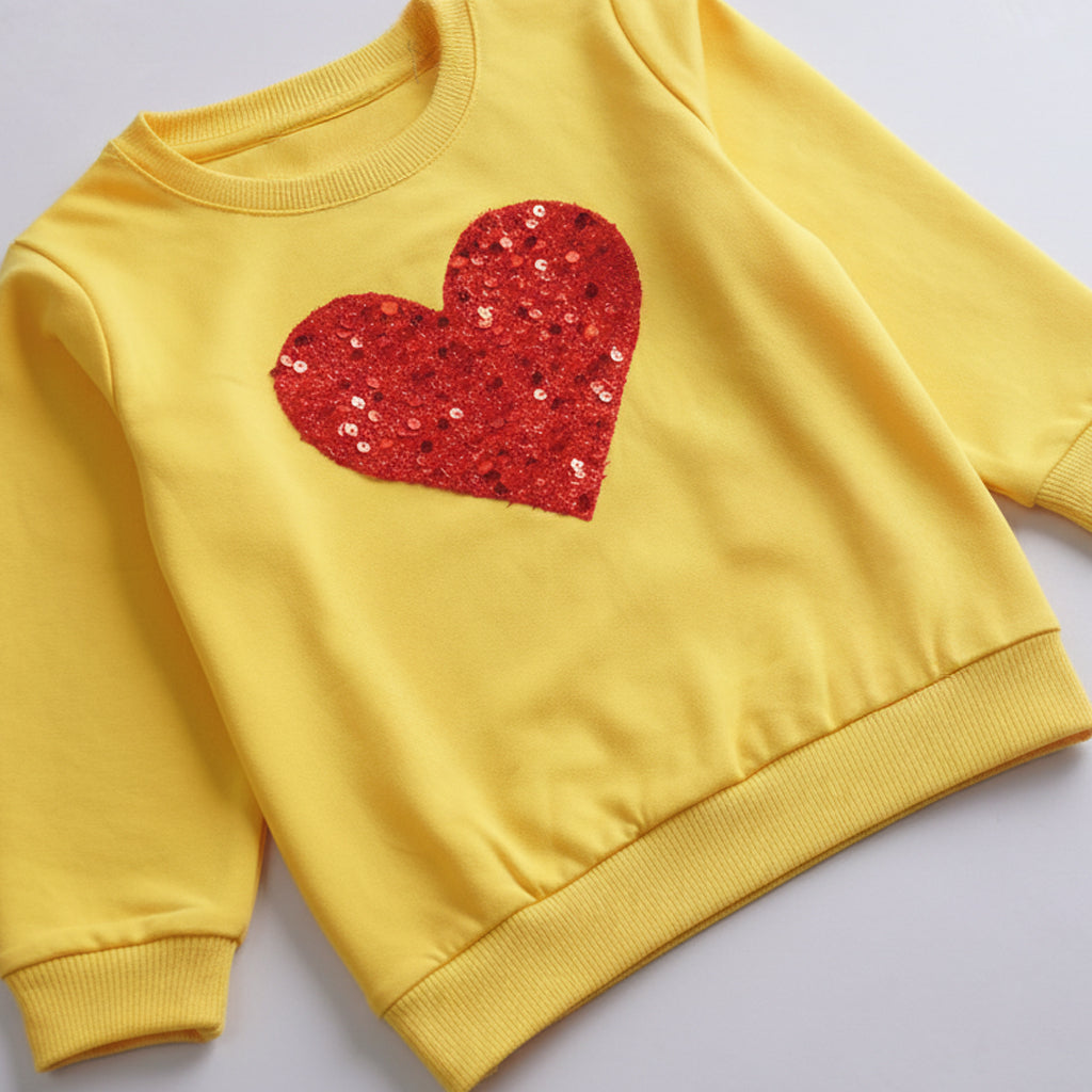 Girls Terry sweatshirt (Heart-Sequence)