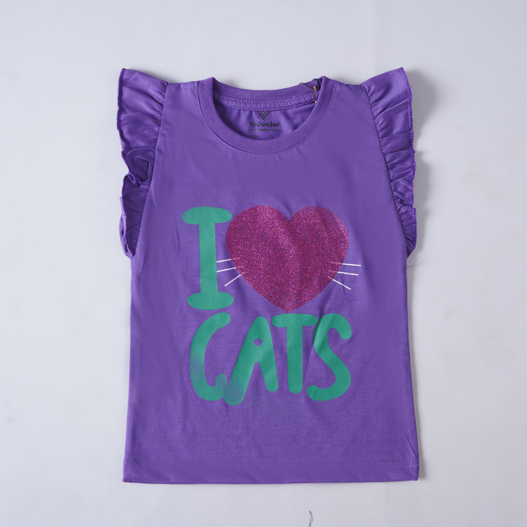 Girls T-shirt (I-Love-Cats)